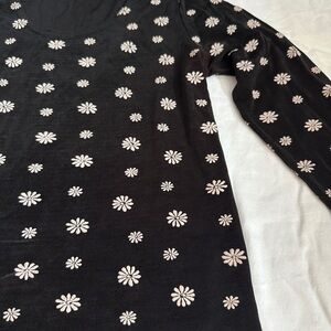 A. Byer Black Top with Pink Floral Accents